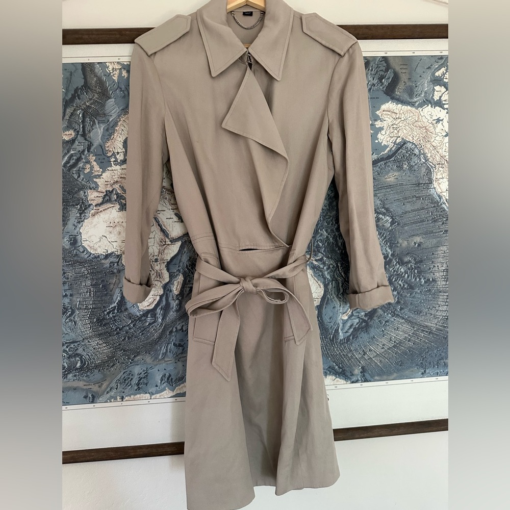 All Saints Bexley Trench Coat in Beige Size S